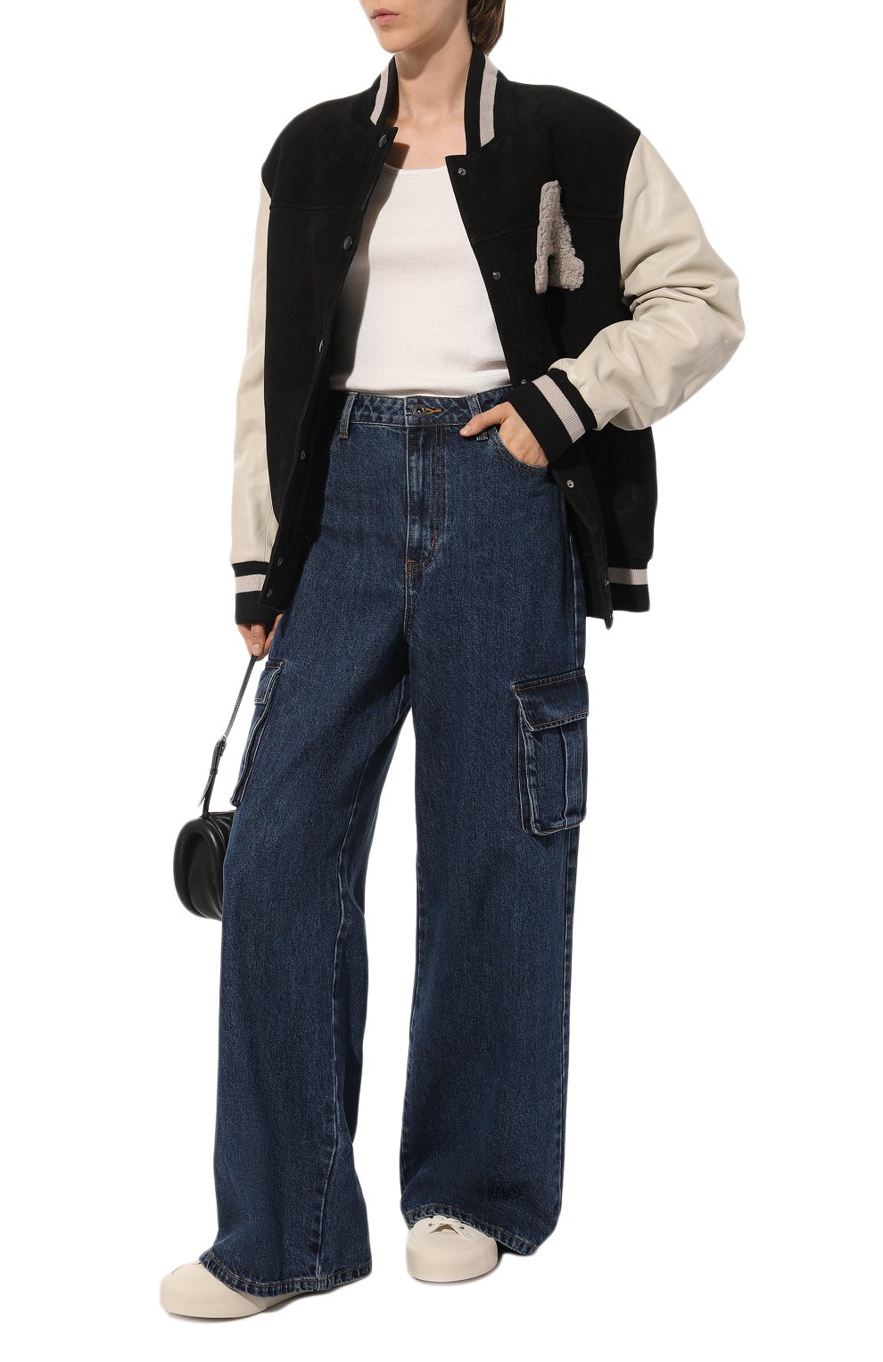 Бомбер ADDICTED, арт. SHEARLING BOMBER.BLACK/ALMOND, фото 2