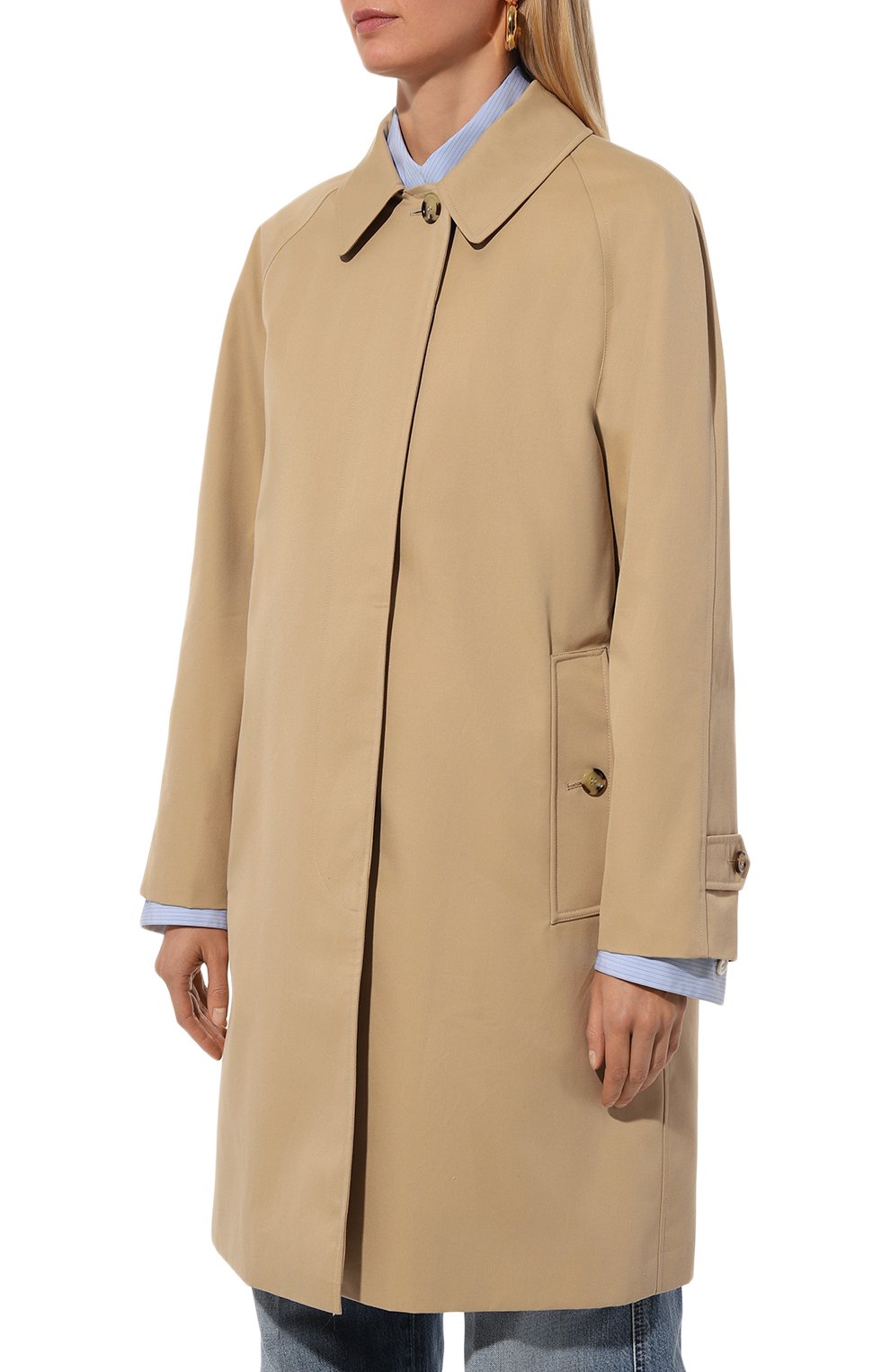 Хлопковый плащ BURBERRY, арт. 8079400, фото 3