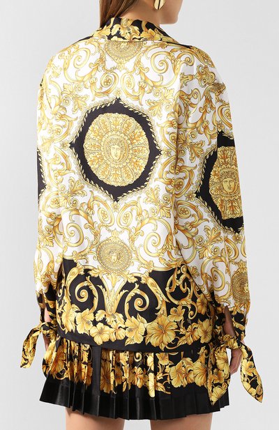 Шелковая блузка VERSACE разноцветного цвета по цене 162000 руб., арт. A81722/A228617, фото 4 Шелковая блузка VERSACE, арт. A81722/A228617, фото 4
