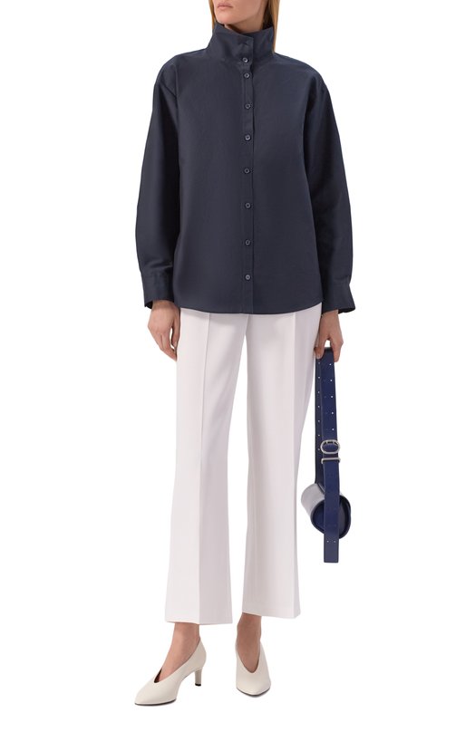 Рубашка из хлопка и шелка 12 STOREEZ 136849 Синий  136849 Фото 2