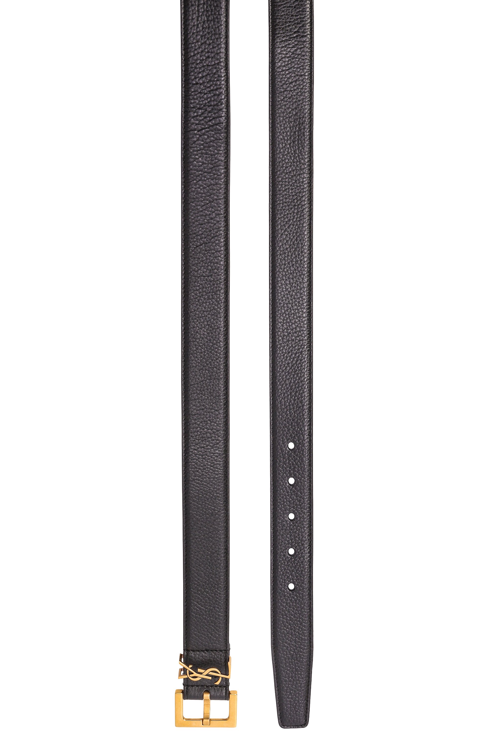 Кожаный ремень SAINT LAURENT черного цвета по цене 73150 руб., арт. 634437/DTI0W, фото 3 Кожаный ремень SAINT LAURENT, арт. 634437/DTI0W, фото 3