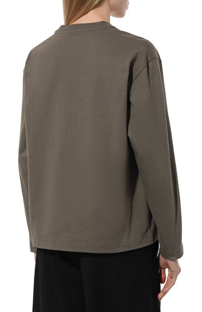Хлопковый лонгслив JIL SANDER хаки цвета по цене 52750 руб., арт. J02GC0107/J20215, фото 4 Хлопковый лонгслив JIL SANDER, арт. J02GC0107/J20215, фото 4