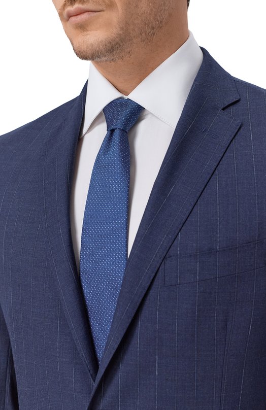 Шелковый галстук Zilli CRAV02M0600VJPP00 Синий  CRAV02M0600VJPP00 Фото 2