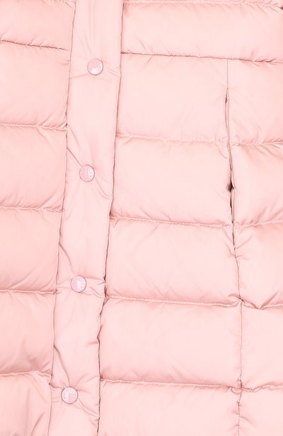 Пуховое пальто на молнии с капюшоном и меховой отделкой MONCLER ENFANT, арт. D2-954-49392-25-54155/8-10A, фото 3