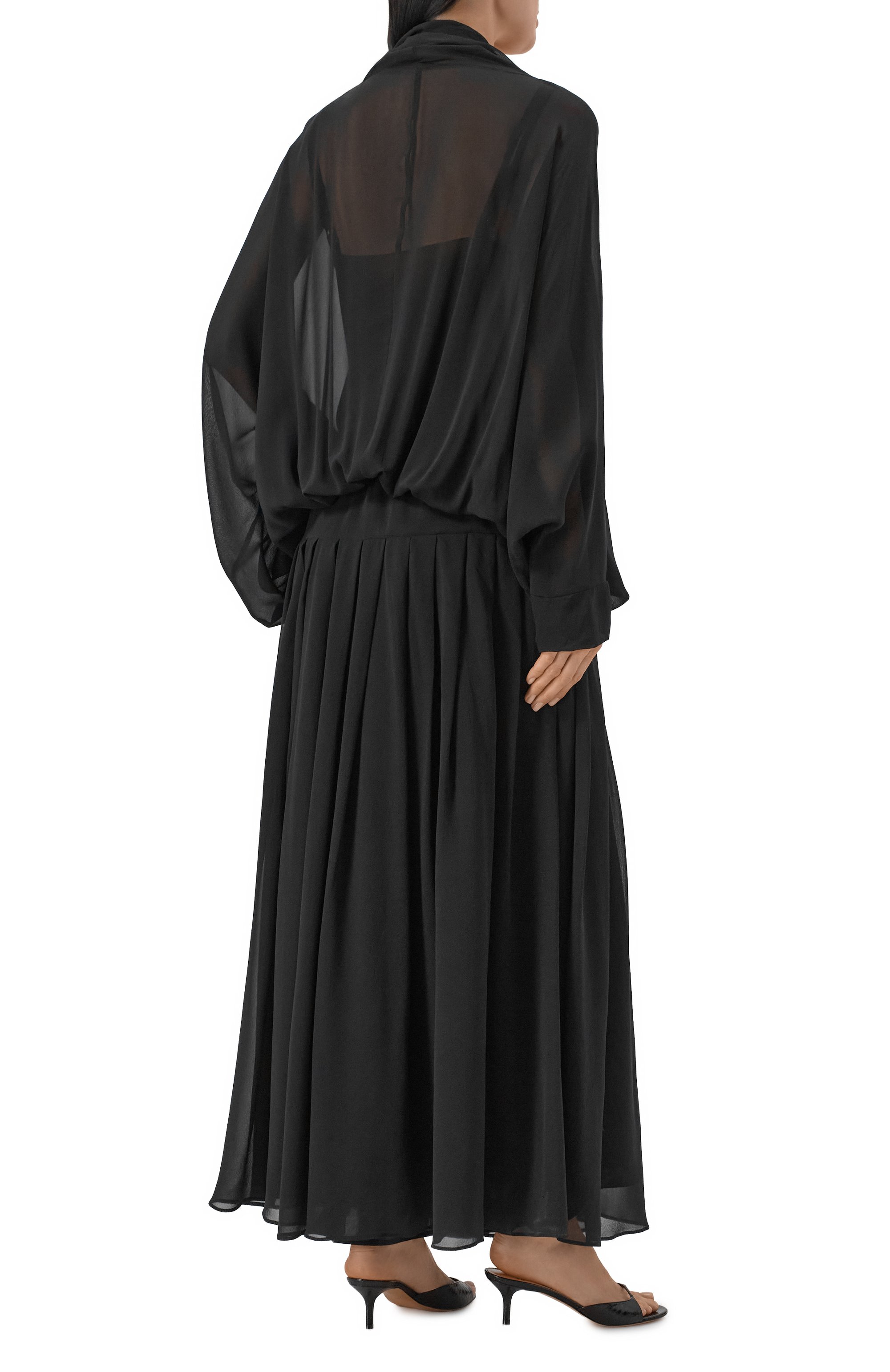 Шелковое платье ALBUS LUMEN черного цвета по цене 121000 руб., арт. AL.RT26.DRESS01_SET, фото 3 Шелковое платье ALBUS LUMEN, арт. AL.RT26.DRESS01_SET, фото 3