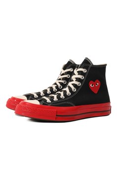 Мужские текстильные кеды comme des garcons play x converse COMME DES GARCONS PLAY черного цвета, арт. A01793 | Фото 1 (Материал внешний: Текстиль; Материал сплава: Проставлено; Стили: Классический; Материал утеплителя: Без утеплителя; Материал внутренний: Текстиль; Подошва: Плоская; Драгоценные камни: Проставлено)