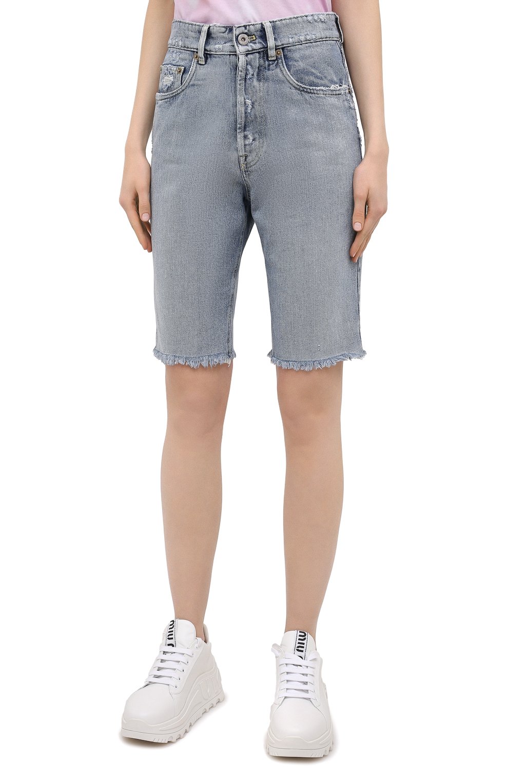 Джинсовые шорты MIU MIU синего цвета по цене 79000 руб., арт. GWP353-U8R-F0008, фото 3 Джинсовые шорты MIU MIU, арт. GWP353-U8R-F0008, фото 3