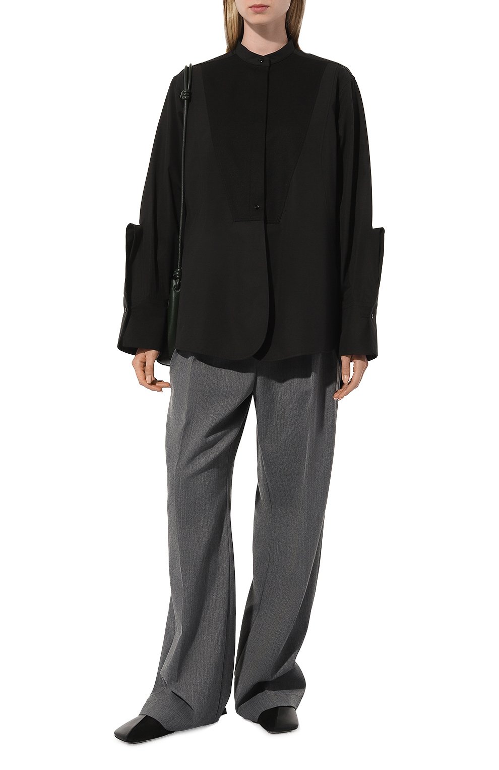 Хлопковая рубашка JIL SANDER черного цвета по цене 127000 руб., арт. J01DL0120/JTN330, фото 2 Хлопковая рубашка JIL SANDER, арт. J01DL0120/JTN330, фото 2