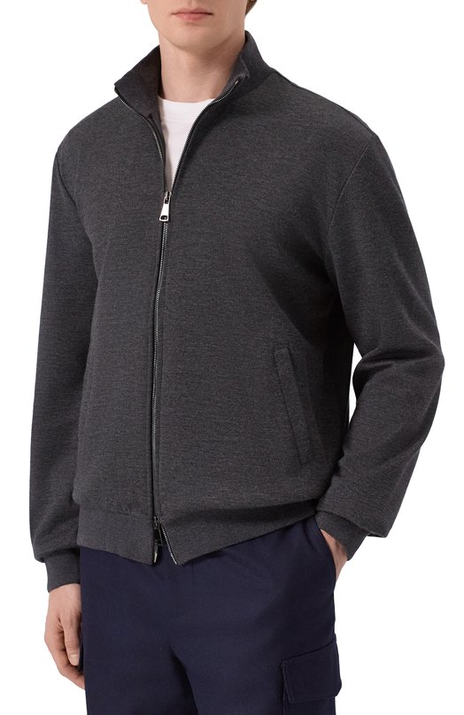 Толстовка из шелка и кашемира Andrea Campagna JACKET/15038 Серый  JACKET/15038 Фото 3