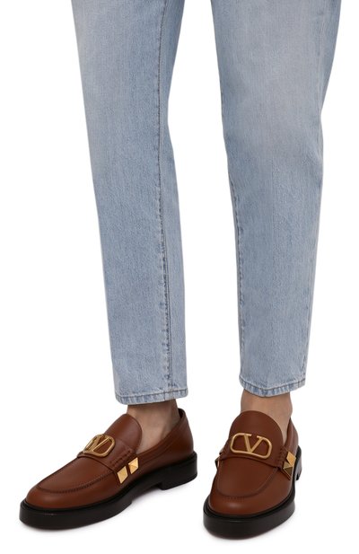 Кожаные лоферы stud sign VALENTINO, арт. XY2S0F09/ELI, фото 3