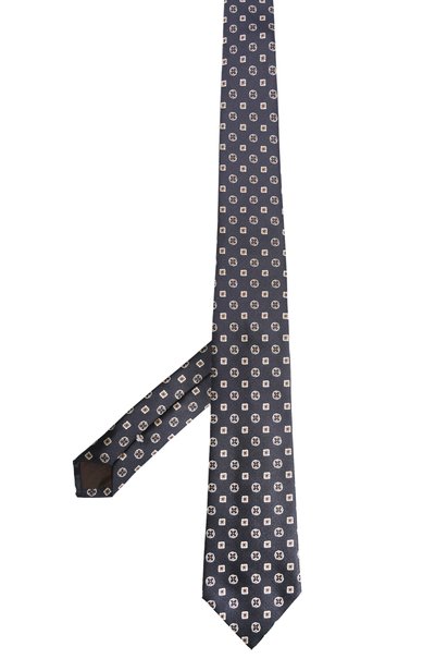 Шелковый галстук CANALI темно-синего цвета по цене 21450 руб., арт. 18/HJ04715, фото 3 Шелковый галстук CANALI, арт. 18/HJ04715, фото 3