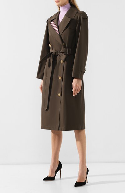 Двубортное хлопковое пальто BURBERRY, арт. 8002520, фото 3