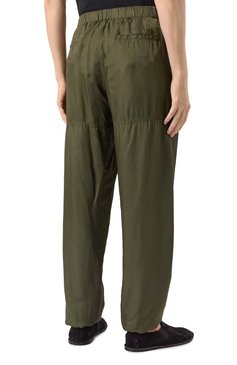 Мужские брюки из вискозы DRIES VAN NOTEN хаки цвета, арт. 251-020932-1427 | Фото 4 (Материал внешний: Вискоза; Длина (брюки, джинсы): Стандартные; Стили: Кэжуэл; Силуэт М (брюки): Джоггеры)