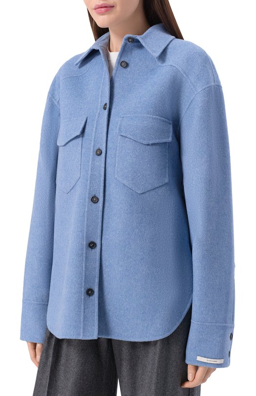 Шерстяная рубашка Sportmax PALPITI Голубой  PALPITI Фото 3