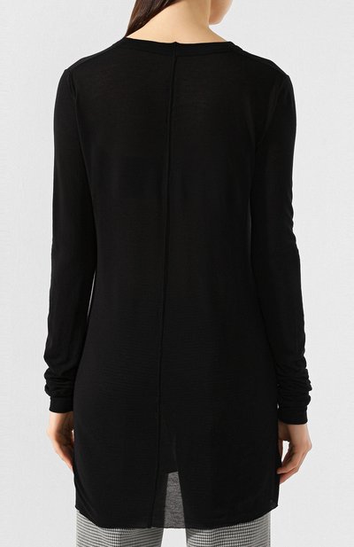 Пуловер из смеси вискозы и шелка RICK OWENS черного цвета по цене 27350 руб., арт. RP20S1200/JS, фото 4 Пуловер из смеси вискозы и шелка RICK OWENS, арт. RP20S1200/JS, фото 4