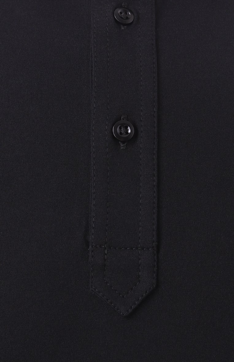 Мужское хлопковое поло BRUNELLO CUCINELLI черного цвета, арт. M0B133936 | Фото 6 (Рукава: Короткие; Материал внешний: Хлопок; Принт: Без принта; Застежка: Пуговицы; Стили: Кэжуэл; Кросс-КТ: Джерси; Мужское Кросс-КТ: Футболка-одежда; Автоматизация состава: Проставлено; Автоматизация ТО: Проставлено; Длина (для топов): Удлиненные)