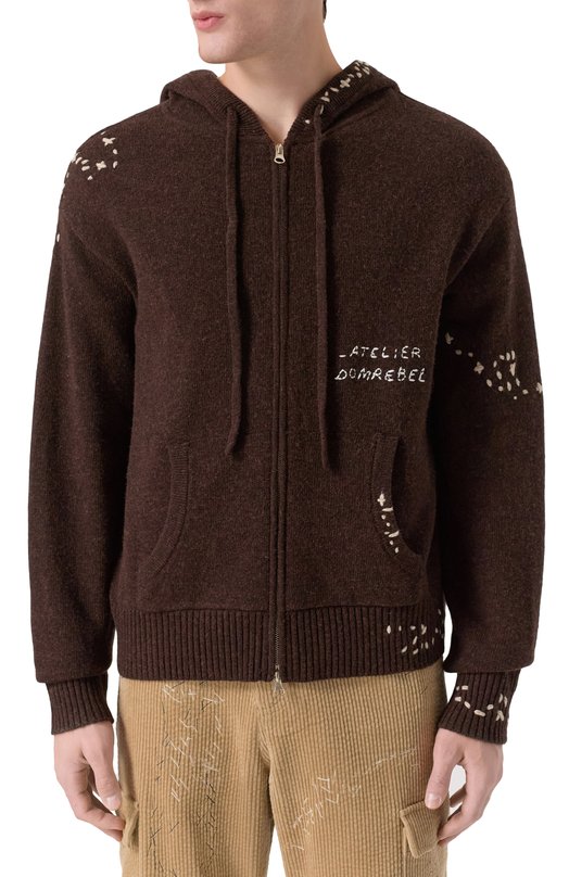 Кардиган DOMREBEL M 0FFICE/KNIT H00DIE ZIP Коричневый  M 0FFICE/KNIT H00DIE ZIP Фото 3