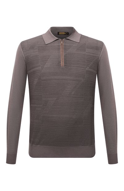 Мужская поло с отделкой из кожи аллигатора ZILLI, арт. MBW-PZ122-MISC1/ML01/AMIS