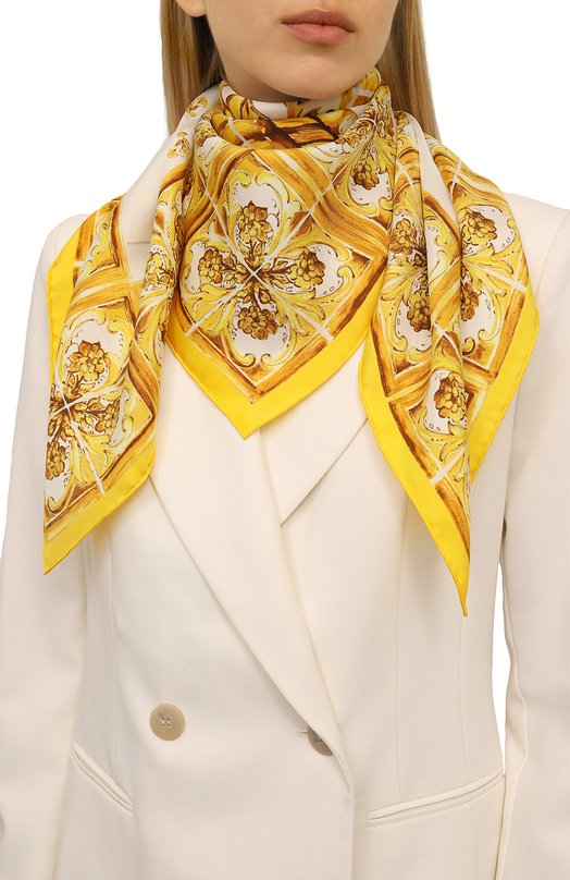 Шелковый платок Dolce & Gabbana FN090R/GDA0Z Жёлтый  FN090R/GDA0Z Фото 2