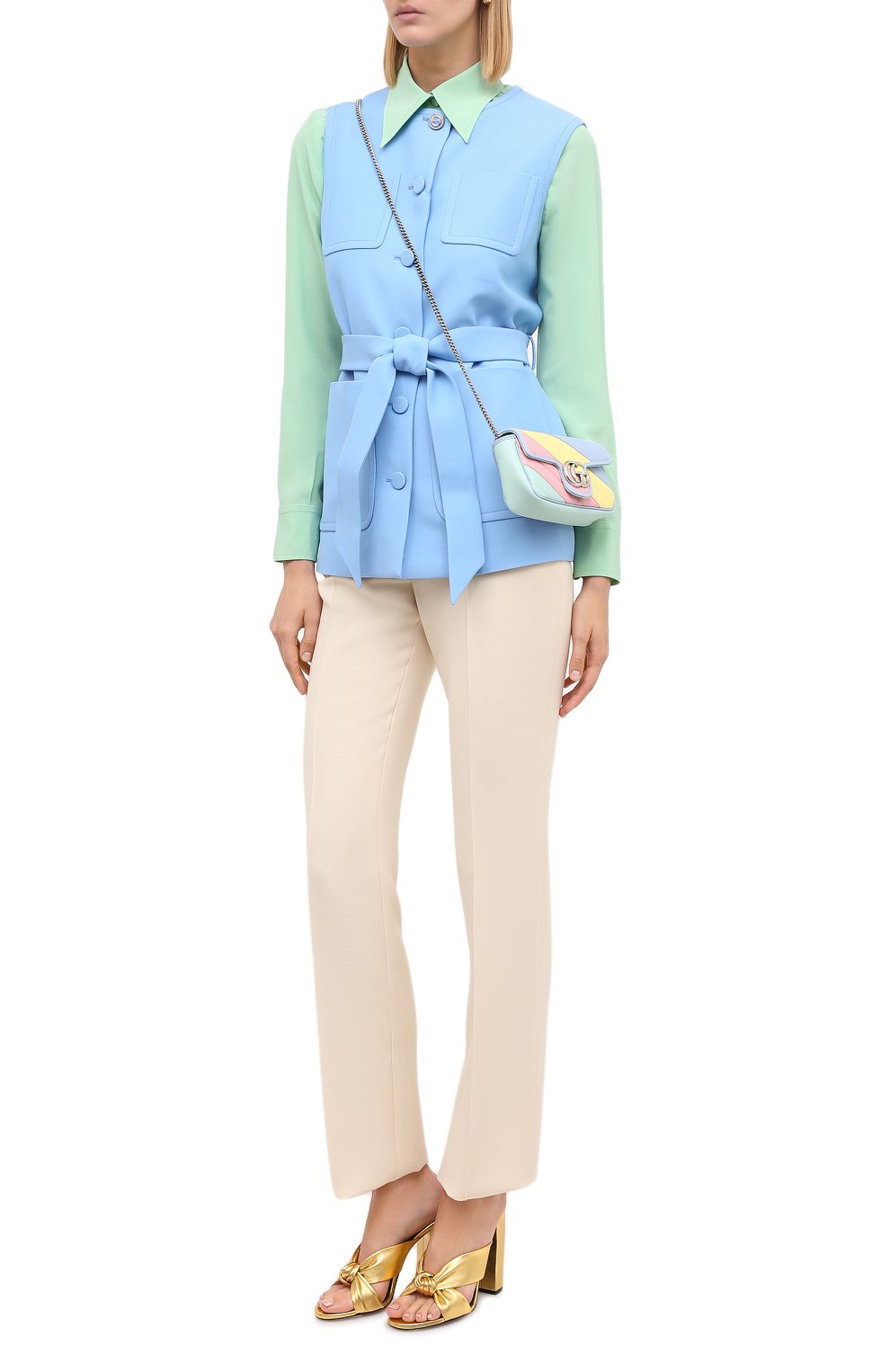 Брюки из шелка и шерсти GUCCI белого цвета по цене 113760 руб., арт. 627880/ZAD88, фото 2 Брюки из шелка и шерсти GUCCI, арт. 627880/ZAD88, фото 2