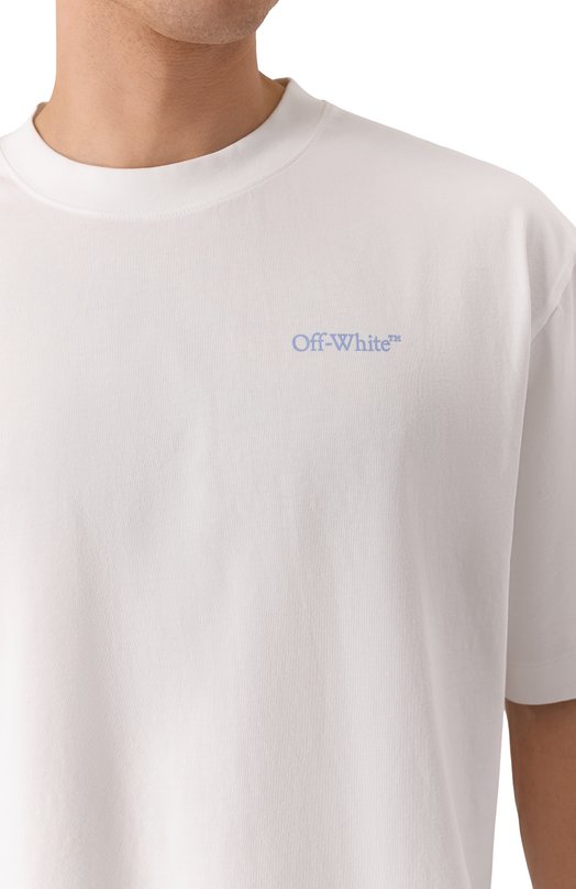 Хлопковая футболка Off-White 0MAA120S25JER00G Белый  0MAA120S25JER00G Фото 5
