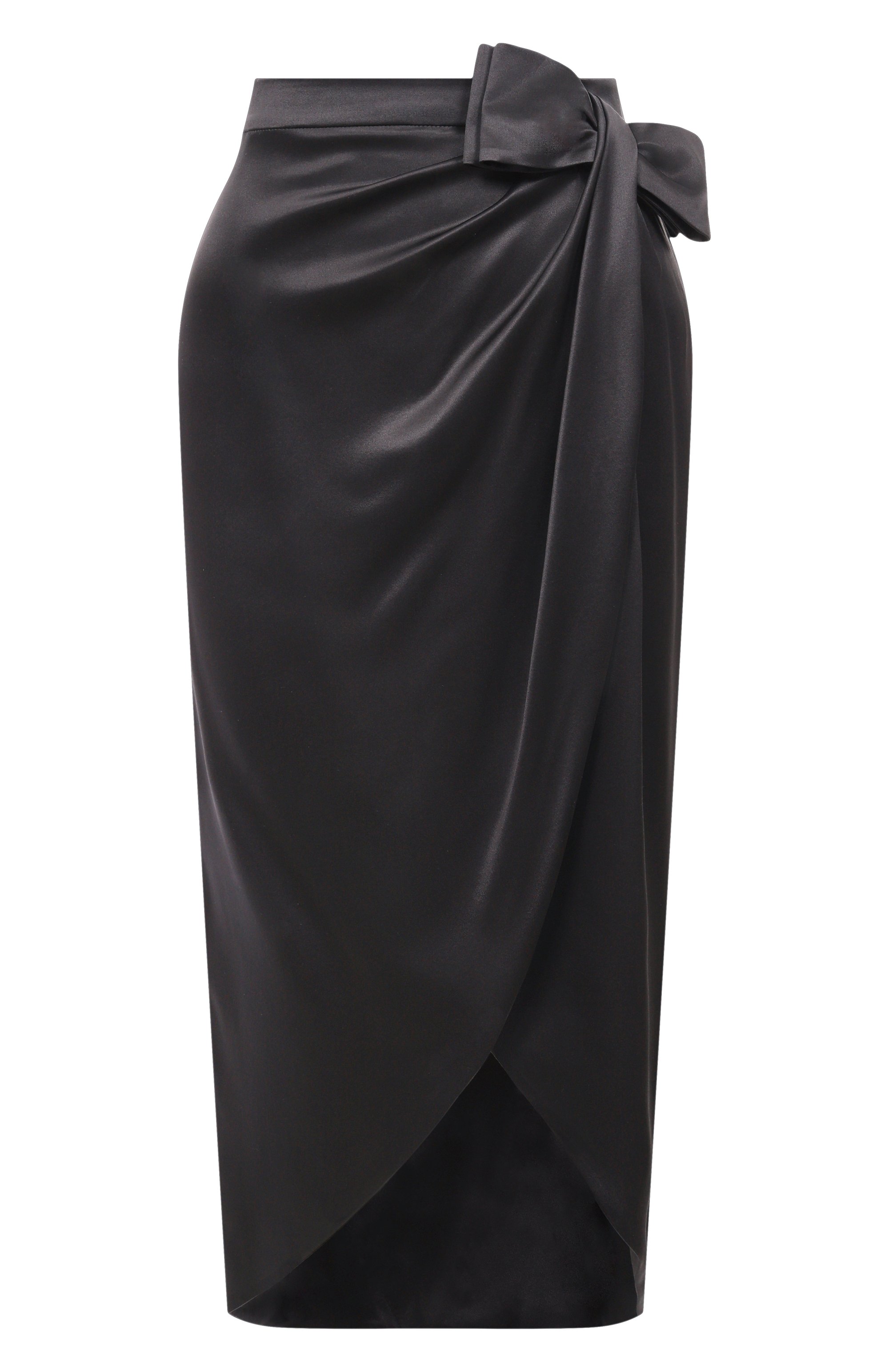 Атласная юбка VALENTINO черного цвета по цене 357000 руб., арт. 8B3RAEF0/8M6, фото 1 Атласная юбка VALENTINO, арт. 8B3RAEF0/8M6, фото 1