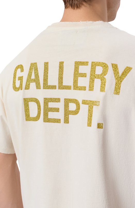 Хлопковая футболка Gallery Dept. T0P008/C0TT0N Кремовый  T0P008/C0TT0N Фото 5