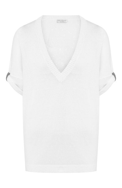 Женский топ из смеси льна и шелка BRUNELLO CUCINELLI, арт. M10552302