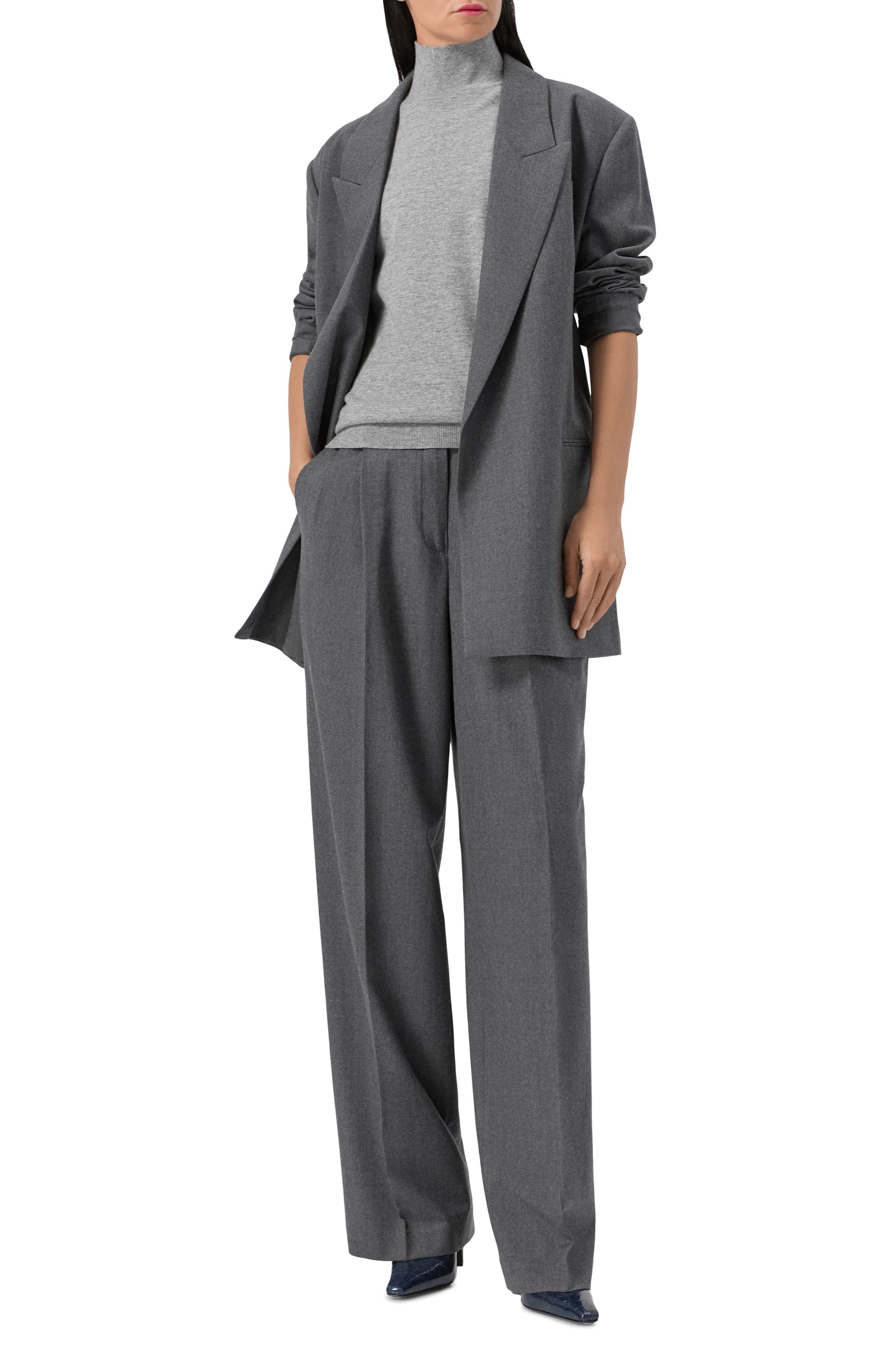 Шерстяные брюки 12 STOREEZ серого цвета по цене 22000 руб., арт. 133381, фото 2 Шерстяные брюки 12 STOREEZ, арт. 133381, фото 2