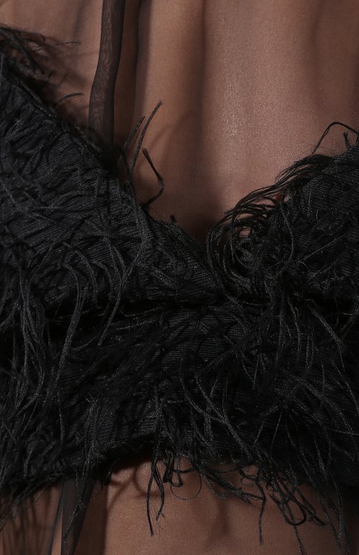 Блузка с отделкой перьями Sacai Чёрный, фото 5