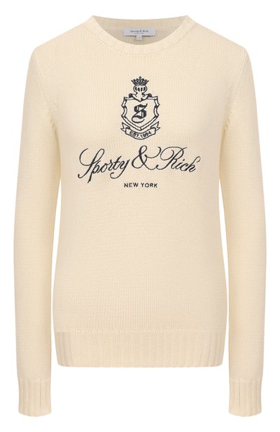 Хлопковый пуловер SPORTY AND RICH, арт. WS065606205WH37, фото 1
