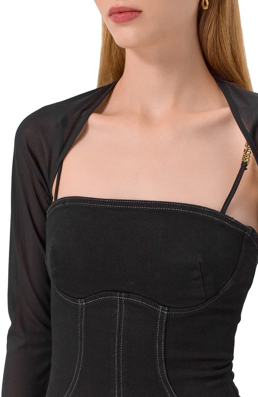 Хлопковое платье Versace Jeans Couture 79HA0953/DW040L54 Чёрный  79HA0953/DW040L54 Фото 4