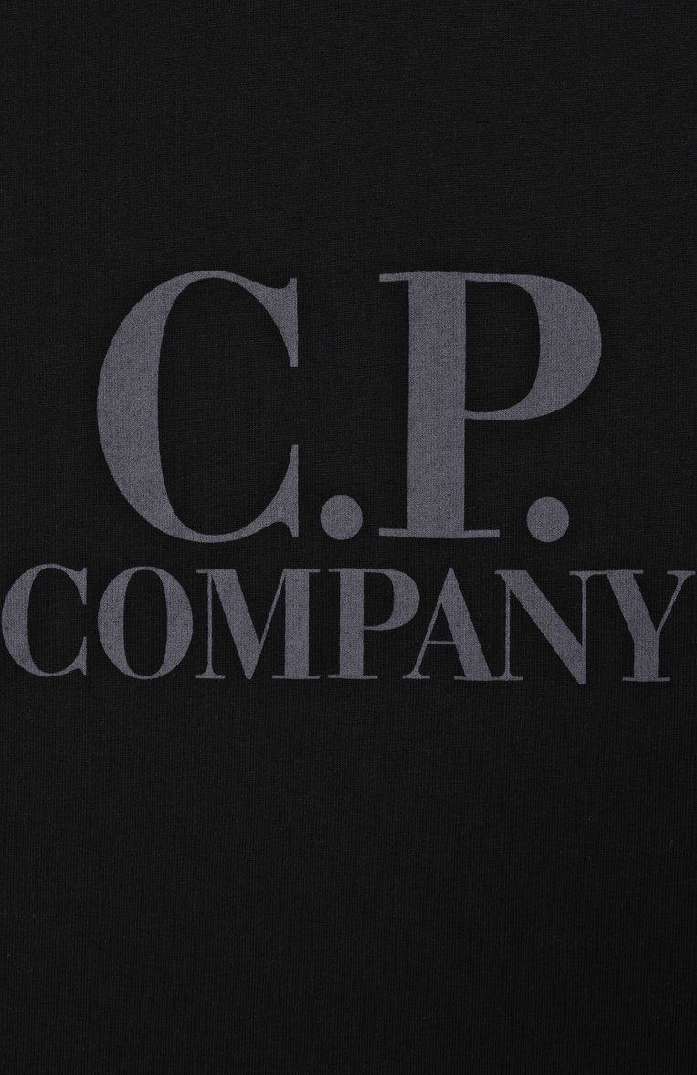Детская хлопковая футболка C.P. COMPANY черного цвета, арт. CNM006/LAA17/10-14 | Фото 3 (Драгоценные камни: Проставлено; Рукава: Короткие; Материал сплава: Проставлено; Мальчики Кросс-КТ: Футболка-одежда; Материал внешний: Хлопок; Ростовка одежда: 13 - 15 лет | 158 см, 16 лет | 164 см, 10 - 11 лет | 140 - 146см)