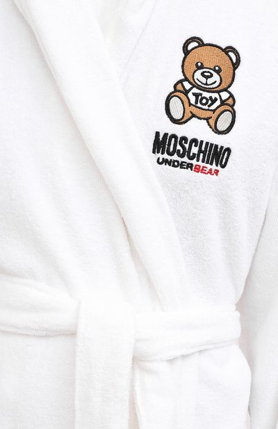 Хлопковый халат MOSCHINO белого цвета по цене 24500 руб., арт. A7301/9040, фото 5 Хлопковый халат MOSCHINO, арт. A7301/9040, фото 5