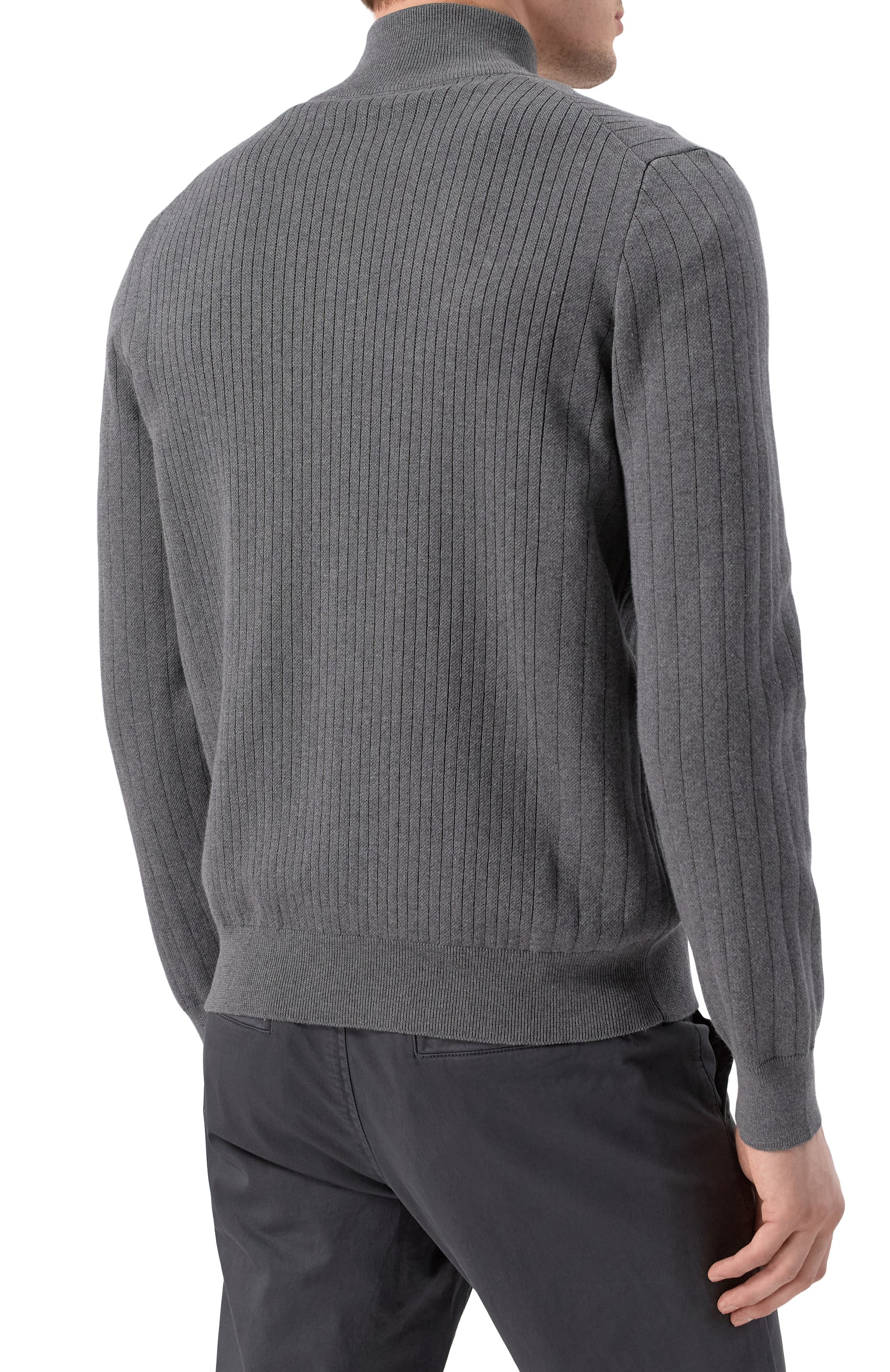 Хлопковый кардиган BOSS темно-серого цвета по цене 29950 руб., арт. 50534403, фото 4 Хлопковый кардиган BOSS, арт. 50534403, фото 4