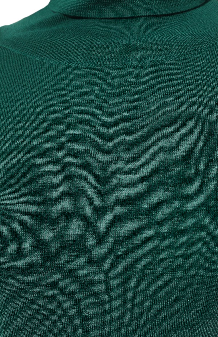 Женская водолазка из шерсти и шелка WINDSOR зеленого цвета, арт. 52 DP228/10014631 | Фото 5 (Рукава: Длинные; Материал внешний: Шерсть; Длина (для топов): Стандартные; Стили: Кэжуэл; Женское Кросс-КТ: Водолазка-одежда)