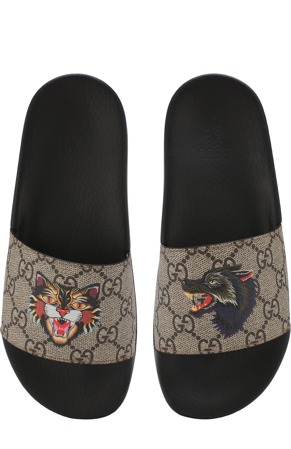 Кожаные шлепанцы с принтом GUCCI, арт. 508811/9N500, фото 4