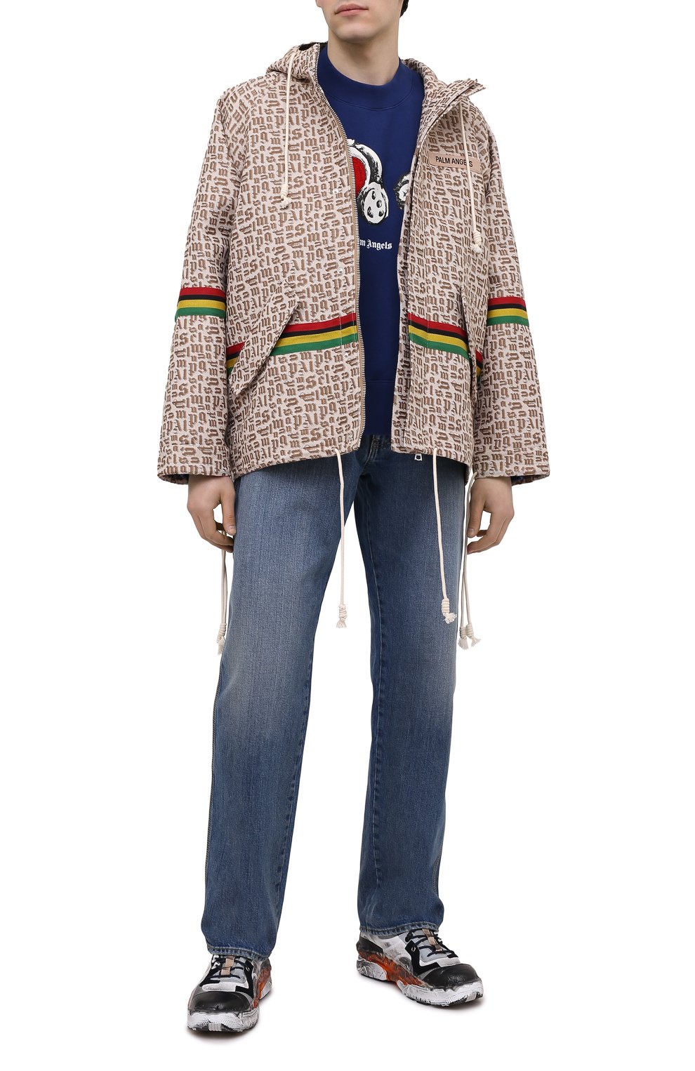 Хлопковый свитшот PALM ANGELS темно-синего цвета по цене 65850 руб., арт. PMBA026S21FLE0084601, фото 2 Хлопковый свитшот PALM ANGELS, арт. PMBA026S21FLE0084601, фото 2