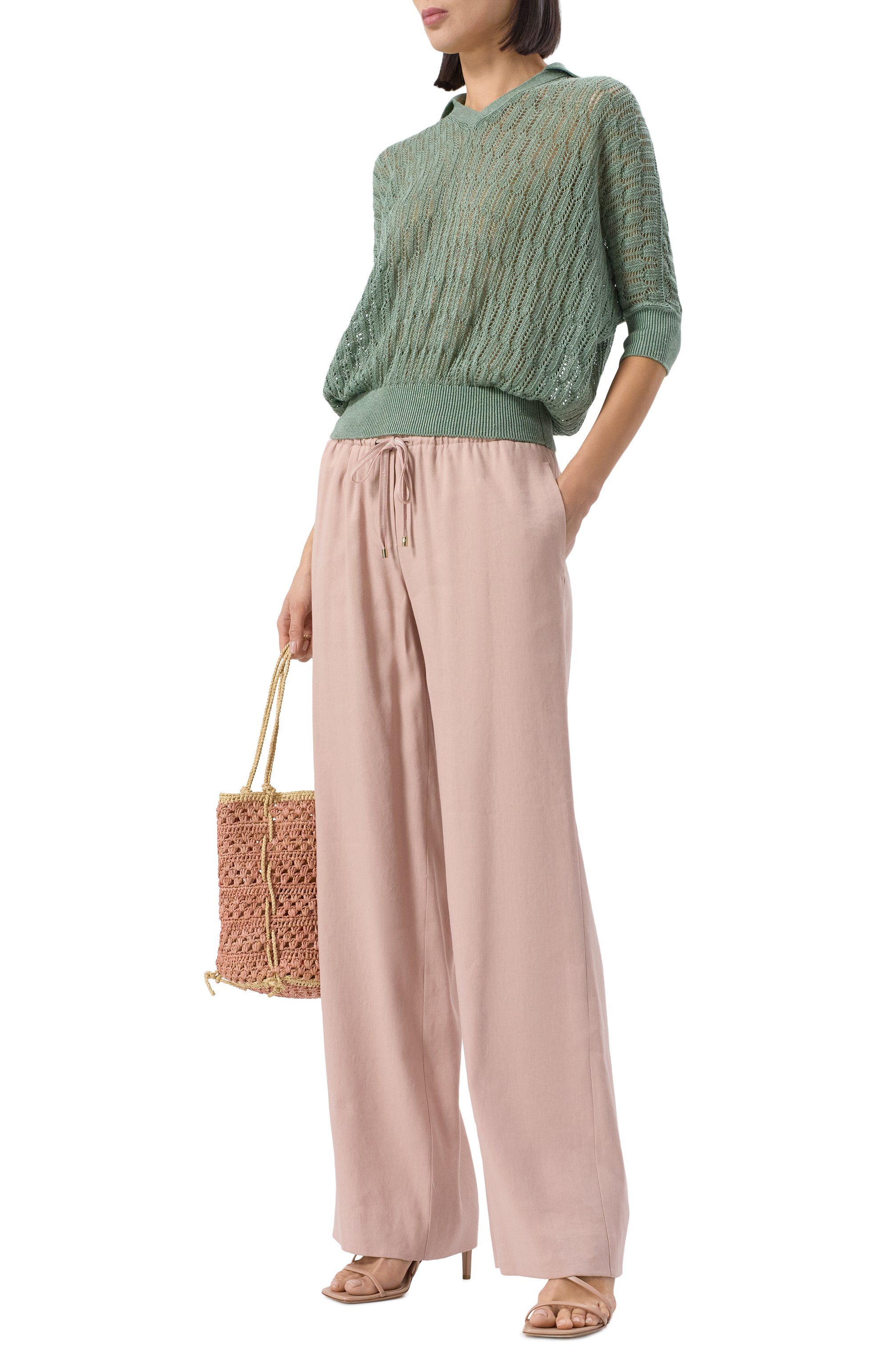 Брюки изо льна и вискозы LORENA ANTONIAZZI, арт. P2550PA81B/3347, фото 2