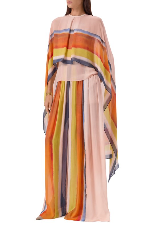Брюки из вискозы и шелка Elie Saab P0127/VI005 Разноцветный  P0127/VI005 Фото 2