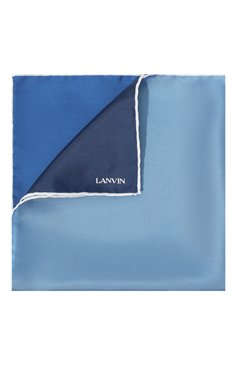 Мужской шелковый платок LANVIN синего цвета, арт. HANDKERCHIEFS/5834 | Фото 1 (Материал: Текстиль, Шелк; Материал сплава: Проставлено; Нос: Не проставлено)