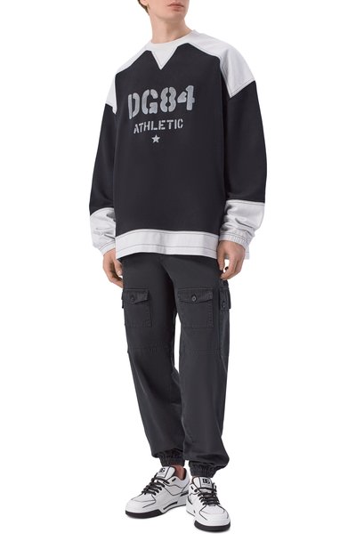 Хлопковые джоггеры DOLCE & GABBANA черного цвета по цене 139500 руб., арт. GV1VHT/G80V3, фото 2 Хлопковые джоггеры DOLCE & GABBANA, арт. GV1VHT/G80V3, фото 2