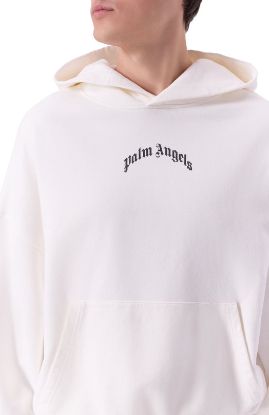 Хлопковое худи Palm Angels PMBB17EF25FLE004 Белый  PMBB17EF25FLE004 Фото 5