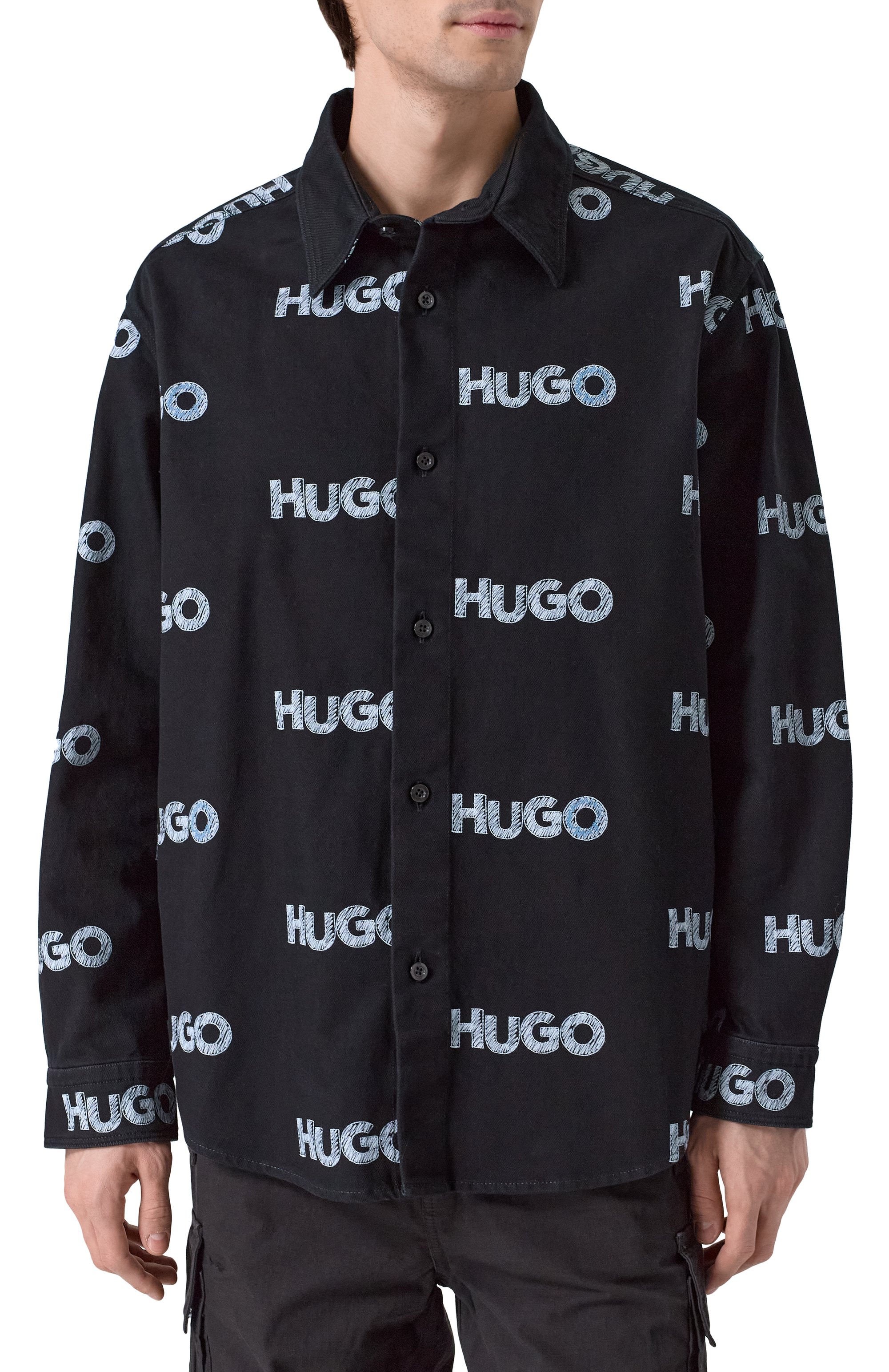 Хлопковая куртка-рубашка HUGO BLUE, арт. 50534186, фото 3