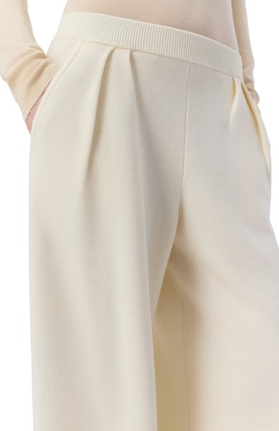 Шерстяные брюки MAX MARA кремового цвета по цене 72650 руб., арт. MXMB0RA, фото 5 Шерстяные брюки MAX MARA, арт. MXMB0RA, фото 5