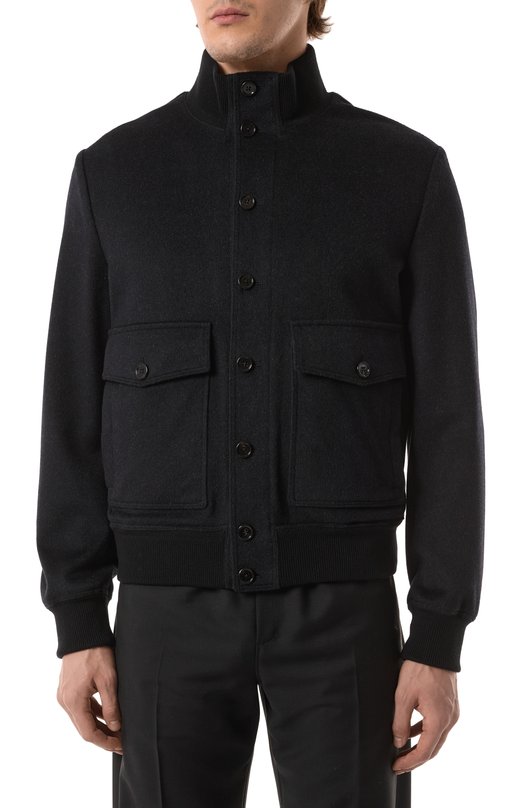 Бомбер из кашемира и шерсти Dolce & Gabbana G9BIBT/FU2D1 Синий  G9BIBT/FU2D1 Фото 3