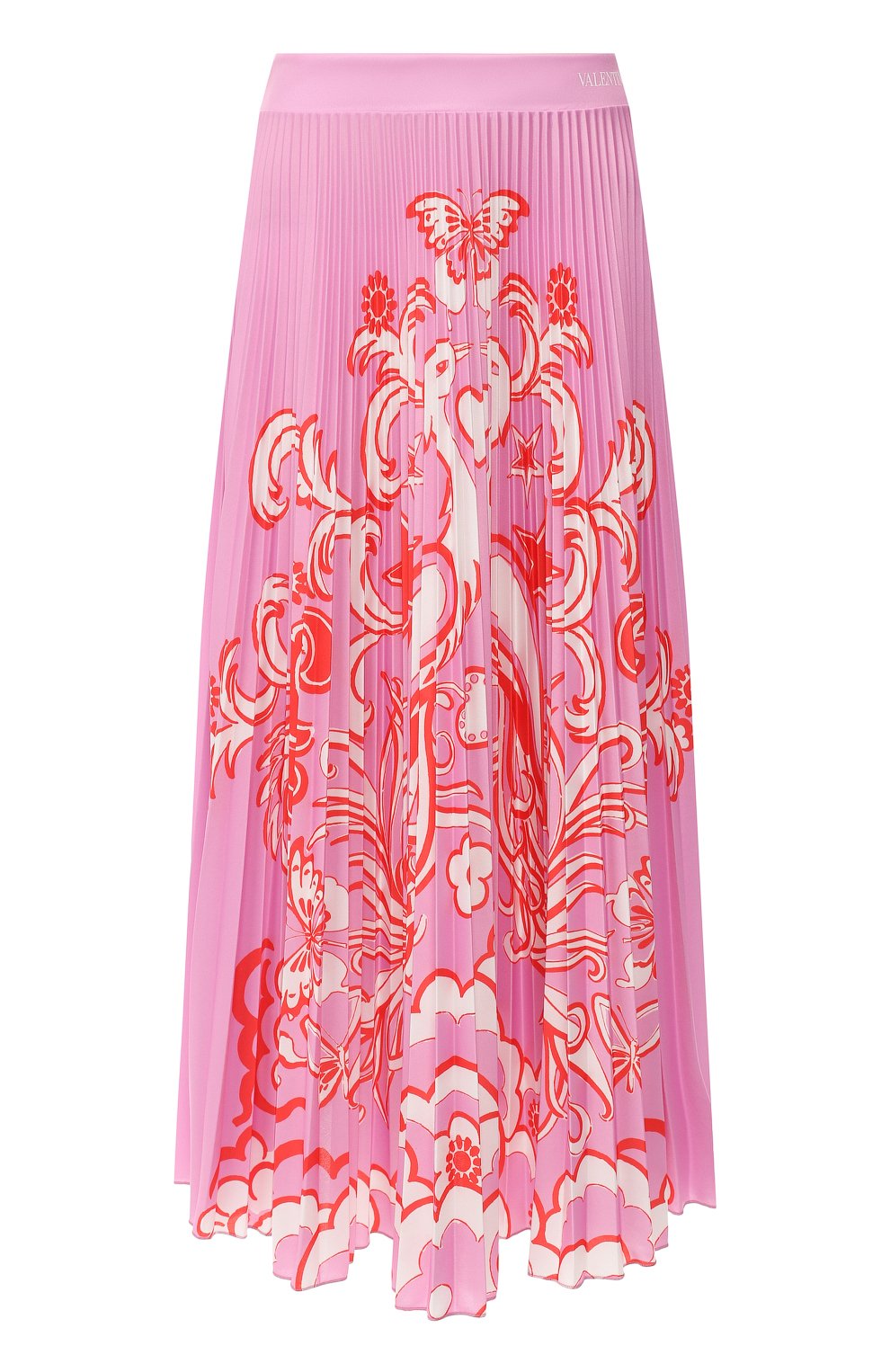Плиссированная юбка VALENTINO розового цвета по цене 195000 руб., арт. RB0MD00M4LV, фото 1 Плиссированная юбка VALENTINO, арт. RB0MD00M4LV, фото 1