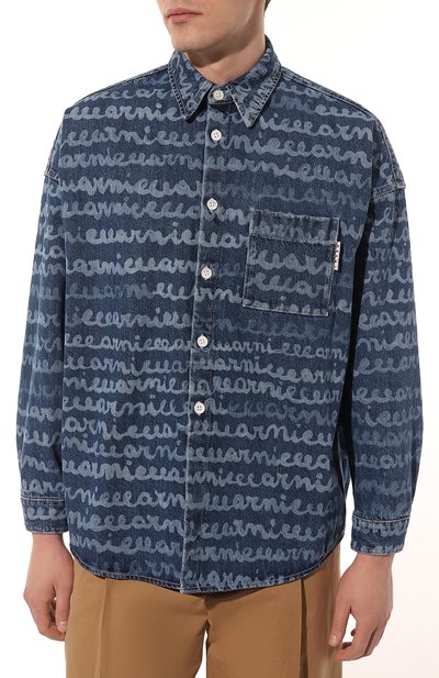 Джинсовая рубашка MARNI синего цвета по цене 92350 руб., арт. CUJU0061A0/USCU90, фото 3 Джинсовая рубашка MARNI, арт. CUJU0061A0/USCU90, фото 3