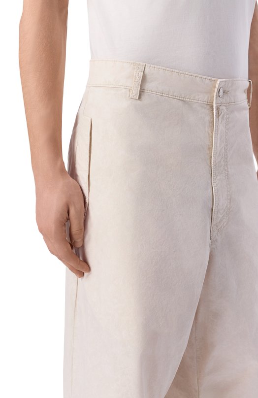 Хлопковые брюки MSGM 4040MP233T/267085 Бежевый  4040MP233T/267085 Фото 5