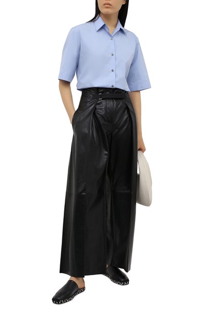 Кожаные брюки JIL SANDER черного цвета по цене 441000 руб., арт. JSWS653076-WSL01011, фото 2 Кожаные брюки JIL SANDER, арт. JSWS653076-WSL01011, фото 2